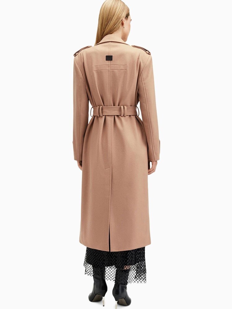 AllSaints Brown Augusta Coat - Image 2 of 9 AllSaints Brown Augusta Coat - Image 2 of 9
