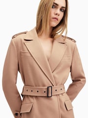 AllSaints Brown Augusta Coat - Image 6 of 9