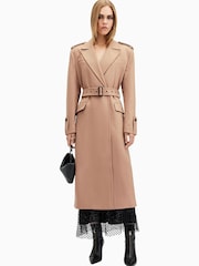 AllSaints Brown Augusta Coat - Image 7 of 9