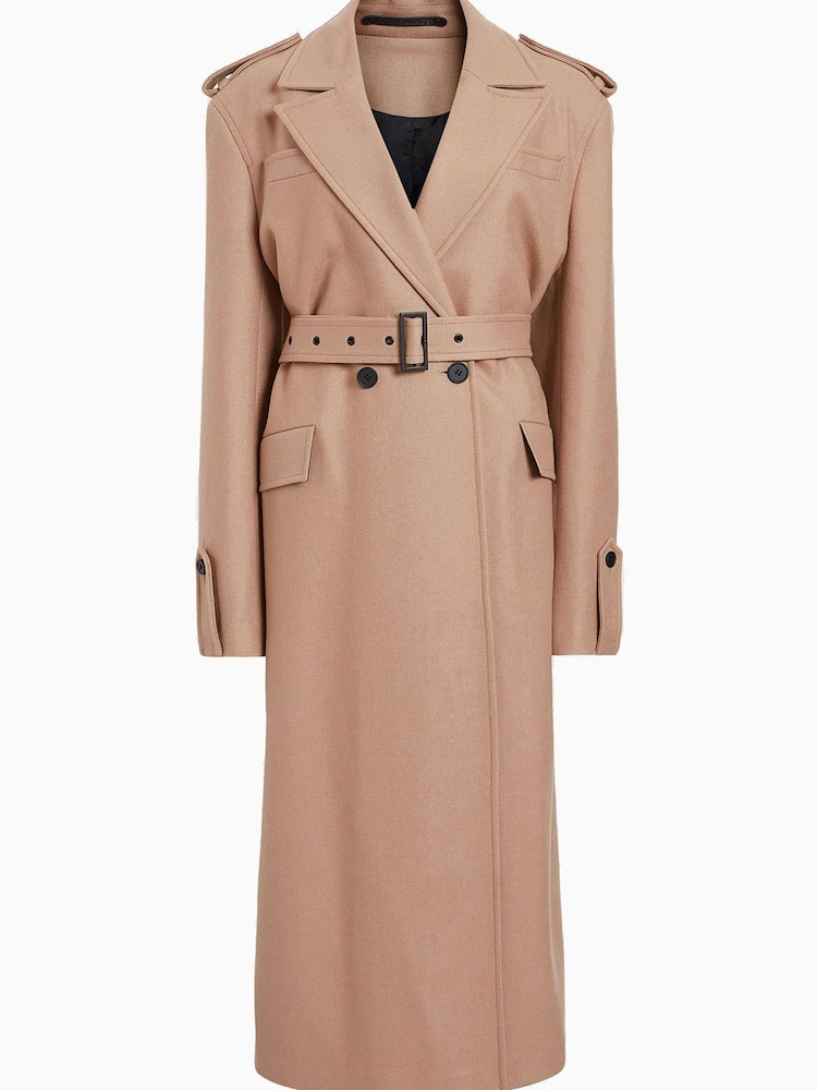 AllSaints Brown Augusta Coat - Image 9 of 9