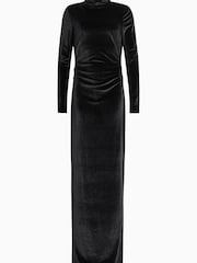 AllSaints Black Amoret Velvet Dress - Image 5 of 5