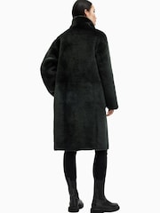 AllSaints Green Serra Shearling Coat - Image 7 of 8