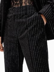AllSaints Black Sevenh Vel Trousers - Image 3 of 7