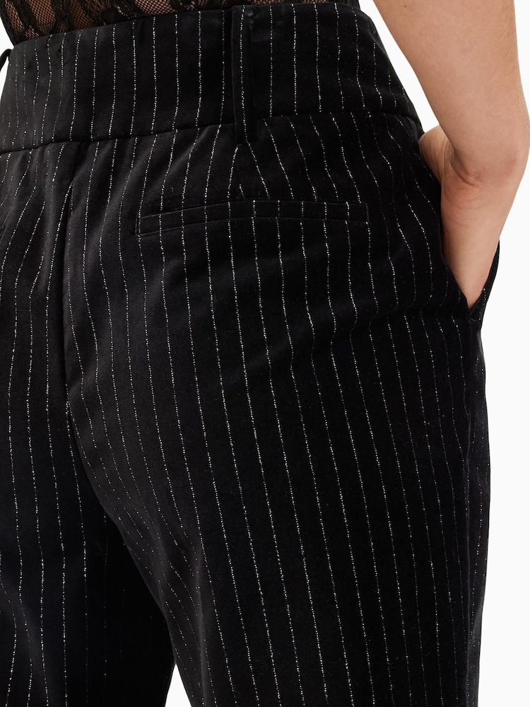 AllSaints Black Sevenh Vel Trousers - Image 5 of 7