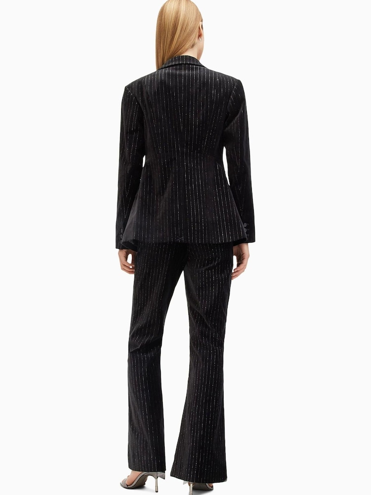 AllSaints Black Sevenh Vel Trousers - Image 6 of 7