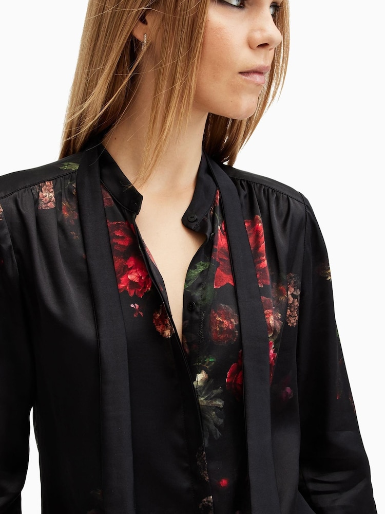 AllSaints Black Toni Shirt - Image 2 of 7