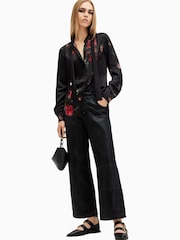 AllSaints Black Toni Shirt - Image 3 of 7