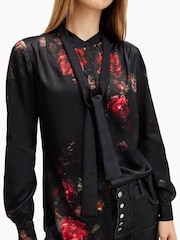 AllSaints Black Toni Shirt - Image 4 of 7
