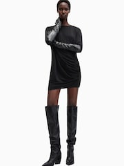 AllSaints Black Devin Dress - Image 1 of 8