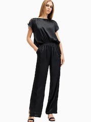 AllSaints Black Mari Jumpsuit - Image 4 of 10