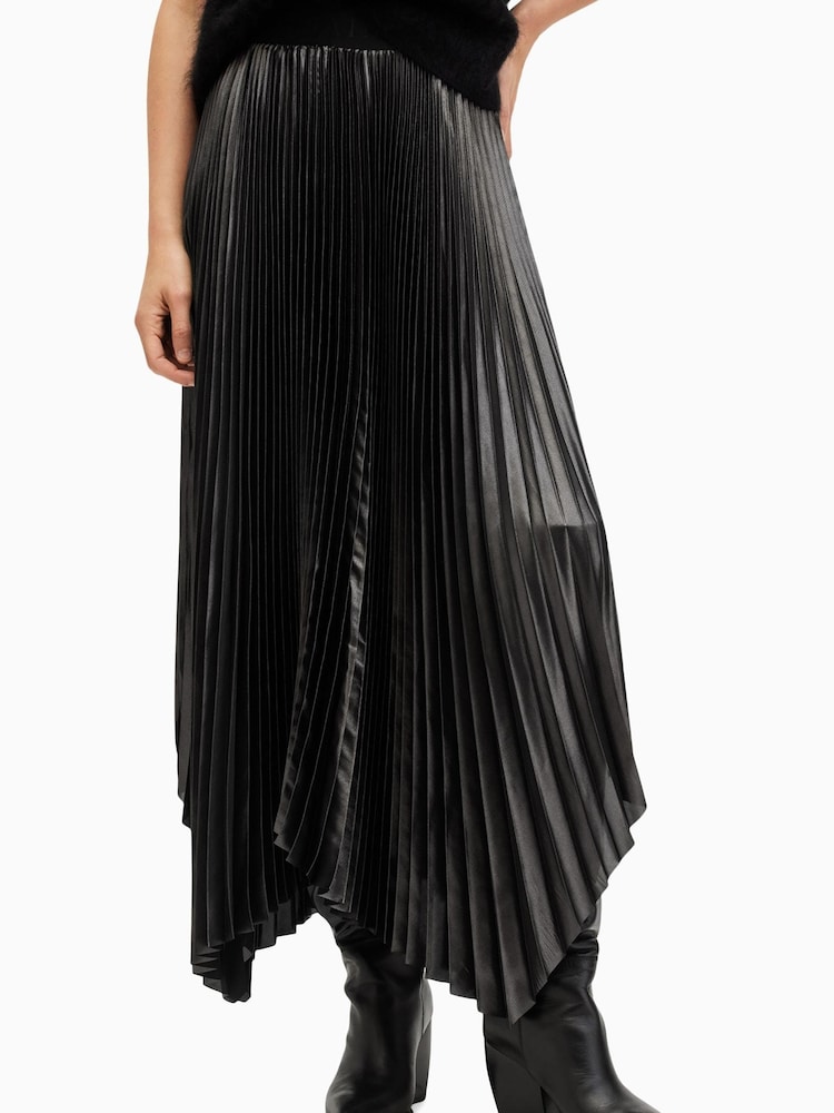 AllSaints Grey Phia Metallic Skirt - Image 2 of 7