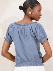Lipsy Blue Bardot Top - Image 2 of 4