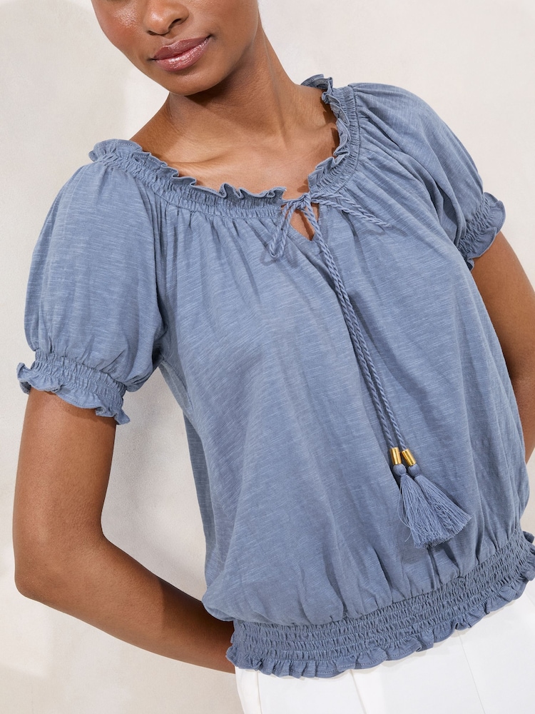 Lipsy Blue Bardot Top - Image 4 of 4