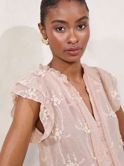 Rosa - Lipsy Embroidered Keyhole Detail Shell Top - Imagen 2 de 4
