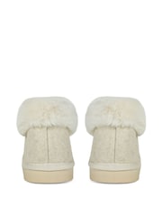 Loungeable Brown Beige Felt Fluffy Boots With Cuff - Image 5 of 6
