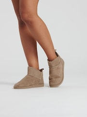 Loungeable Brown Taupe Mini Boots - Image 2 of 4