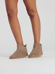 Loungeable Brown Taupe Mini Boots - Image 3 of 4