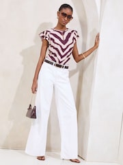 Lipsy Animal Printed Keyhole Detail Shell Top - Image 3 of 4