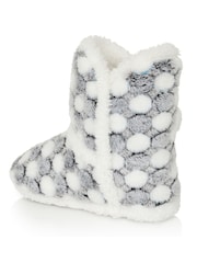 Loungeable Grey Spot Indoor Slippers - Image 4 of 5