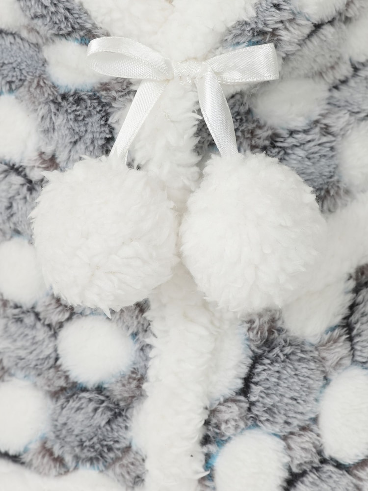 Loungeable Grey Spot Indoor Slippers - Image 5 of 5