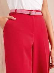 Love & Roses Red Cropped Pleat Front Eve Tailored Trousers - Image 3 of 4