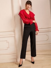Love & Roses Black Tori Straight Leg Tailored Trousers - Image 2 of 4