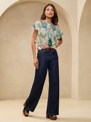 Lipsy Green Printed Embellished T-Shirt - Image 3 of 4
