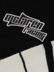 Reiss Black/White Rider McLaren Wool-Cashmere F1 Team Cropped Jumper - Image 9 of 9