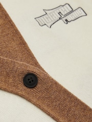 Reiss Off White/Camel Drive McLaren F1 Team Crop Varsity Cardigan - Image 7 of 9