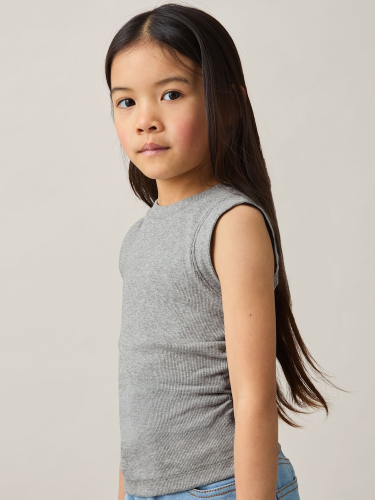 Reiss Grey Trudy Ruched Vest Top - Image 1 of 4