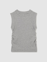 Reiss Grey Trudy Ruched Vest Top - Image 2 of 4