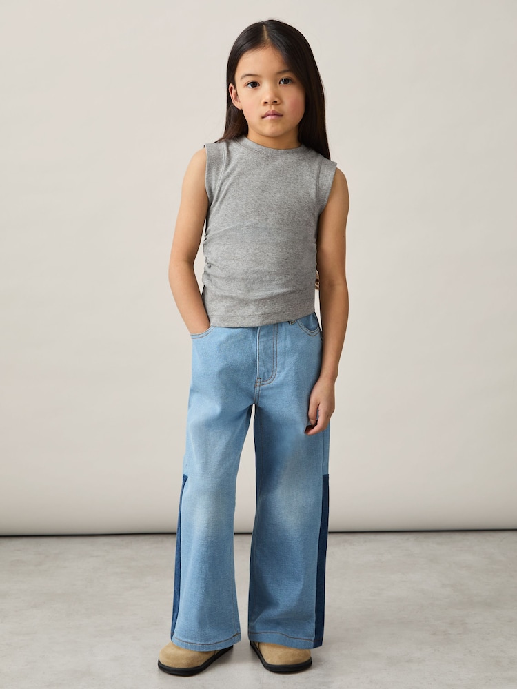Reiss Grey Trudy Ruched Vest Top - Image 3 of 4