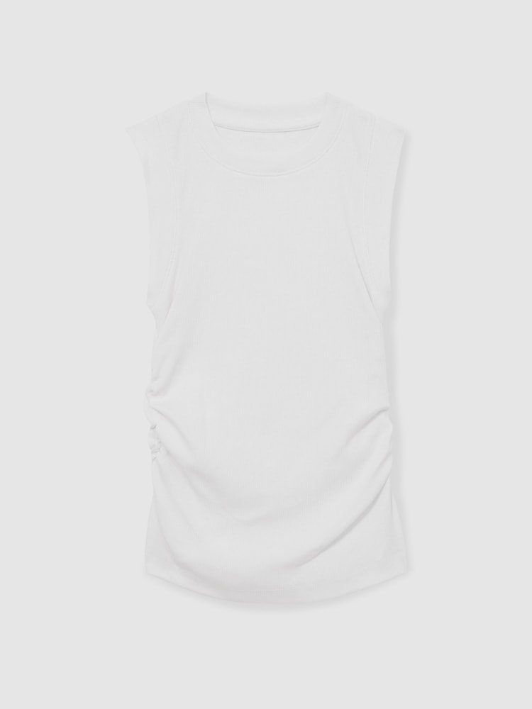 Reiss White Ruched Vest Top - Image 1 of 4