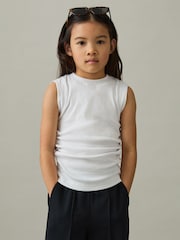 Reiss White Ruched Vest Top - Image 3 of 4
