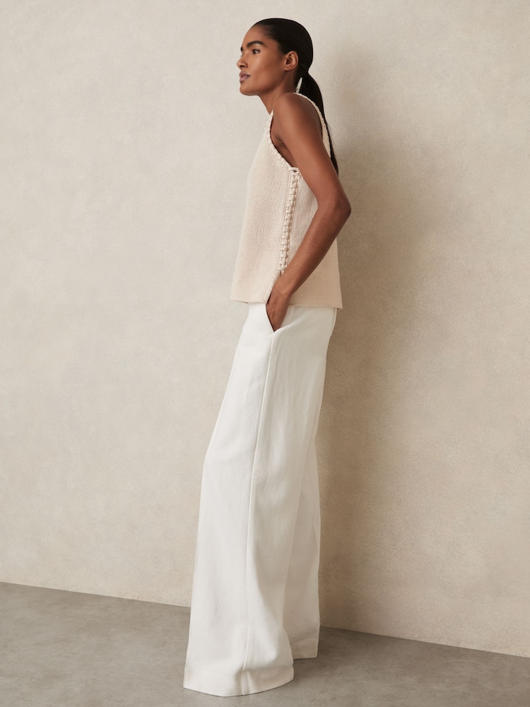 Reiss Cream Carla Crochet Tank Top - Image 3 of 6