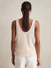 Reiss Cream Carla Crochet Tank Top - Image 5 of 6