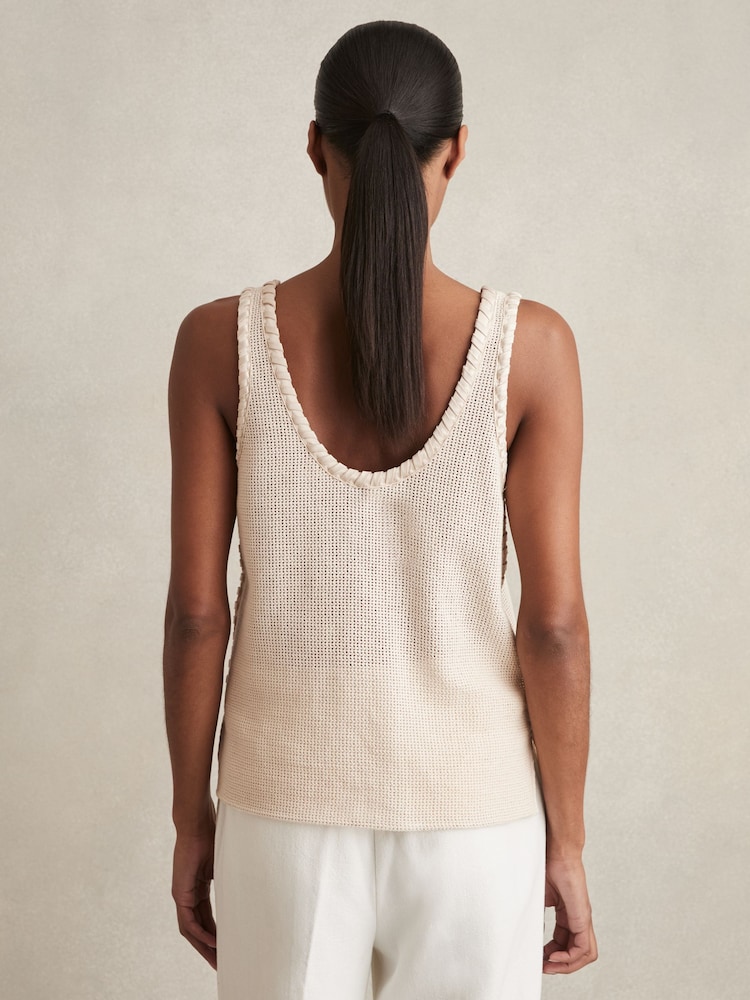 Reiss Cream Carla Crochet Tank Top - Image 5 of 6