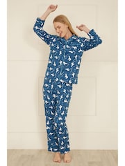 Yumi Blue Polar Bear Brushed 100% Cotton Pyjamas - Image 1 of 4