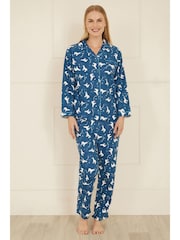 Yumi Blue Polar Bear Brushed 100% Cotton Pyjamas - Image 2 of 4