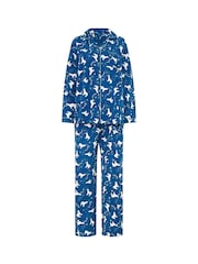 Yumi Blue Polar Bear Brushed 100% Cotton Pyjamas - Image 4 of 4