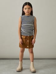 Reiss Navy/White Trudy Ruched Vest Top - Image 1 of 4