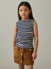 Reiss Navy/White Trudy Ruched Vest Top - Image 3 of 4