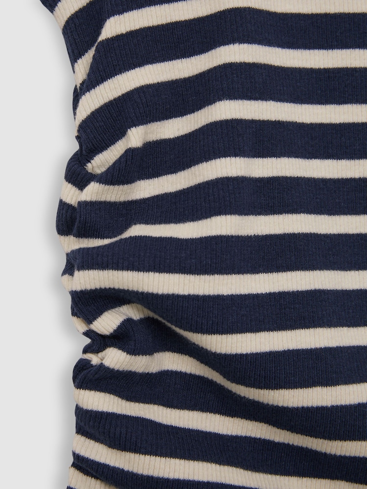 Reiss Navy/White Trudy Ruched Vest Top - Image 4 of 4