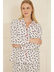 Yumi Cream Dachshund Brushed 100% Cotton Pyjamas - Image 2 of 4