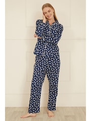 Yumi Blue Dachshund Brushed 100% Cotton Pyjamas - Image 1 of 5