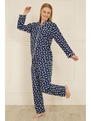 Yumi Blue Dachshund Brushed 100% Cotton Pyjamas - Image 4 of 5