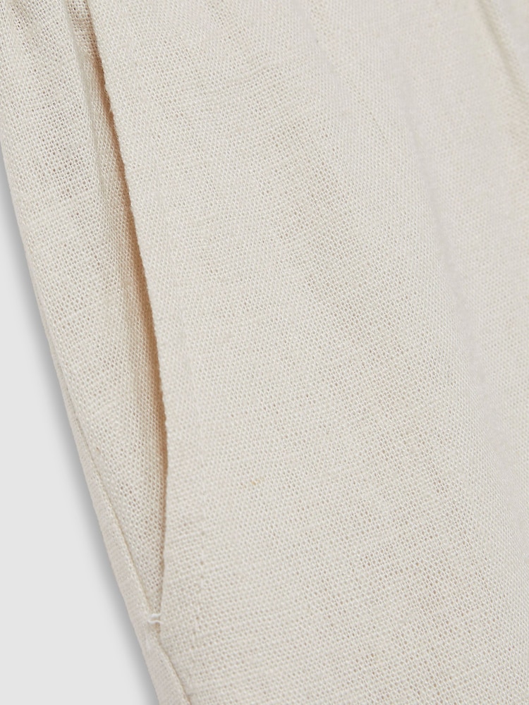 Reiss Stone Andros Linen-Blend Drawstring Trousers - Image 4 of 4