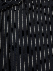 Reiss Navy Stripe Andros Linen Blend Drawstring Trousers - Image 4 of 4