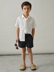 Reiss Blue Fraser Drawstring Shorts - Image 1 of 4