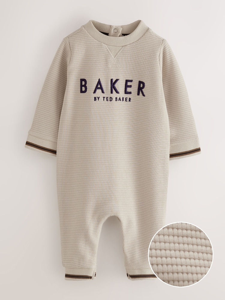 Baker by Ted Baker Textured Long Sleeve Romper - Image 1 of 7 Baker by Ted Baker Textured Long Sleeve Romper - Image 1 of 7